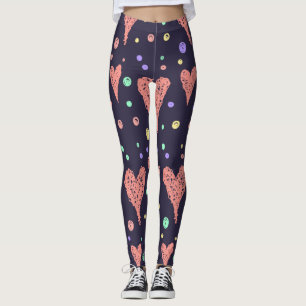 Muster Herz farbenfrohe Girly Moderne Niedlich Leggings