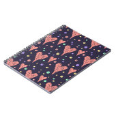 Muster Herz farbenfrohe Girly Moderne Niedlich    Notizblock (Linke Seite)