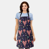 Muster Herz farbenfrohe Girly Moderne Niedlich Schürze (Getragen)