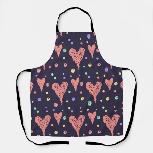 Muster Herz farbenfrohe Girly Moderne Niedlich Schürze (Vorderseite)