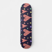Muster Herz farbenfrohe Girly Moderne Niedlich Skateboard (Vorne)