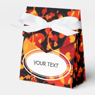 Muster - Herz für Liebe schwarz orange + Text Geschenkschachtel