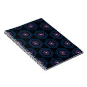 Muster Hexagonal mit rosa und blauen Blumen Notizblock (Rechte Seite)
