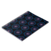 Muster Hexagonal mit rosa und blauen Blumen Notizblock (Linke Seite)