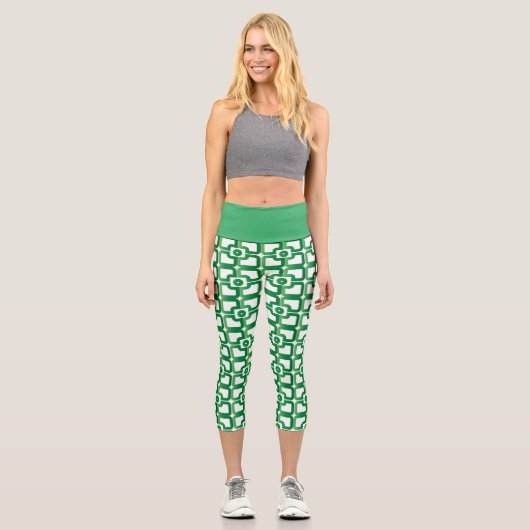 Muster High Waisted Capris (Vorderseite)