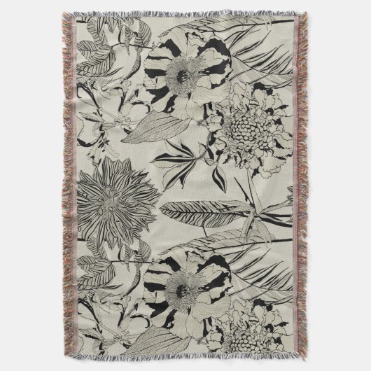 Muster Hintergrund mit Linienpalmen, Blume. Decke (Vorderseite Vertikal)