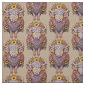 Muster Hochland Kuh Sonnenblumen gelbe Blumen Stoff (Muster)