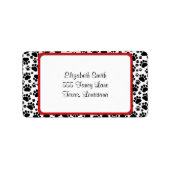 Muster, Hundeschrauben, Paw Prints, Schwarz und We Adressaufkleber (Vorne)