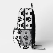 Muster, Hundeschrauben, Paw Prints, Schwarz und We Bedruckter Rucksack (Rechts)