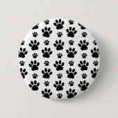 Muster, Hundeschrauben, Paw Prints, Schwarz und We Button (Vorderseite)