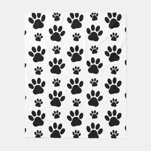 Muster, Hundeschrauben, Paw Prints, Schwarz und We Fleecedecke (Vorderseite)