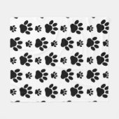 Muster, Hundeschrauben, Paw Prints, Schwarz und We Fleecedecke (Vorderseite (Horizontal))