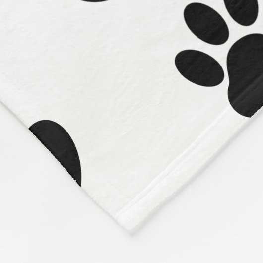 Muster, Hundeschrauben, Paw Prints, Schwarz und We Fleecedecke (Ecke)