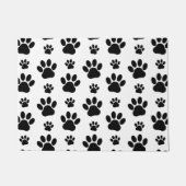 Muster, Hundeschrauben, Paw Prints, Schwarz und We Fußmatte (Vorderseite)