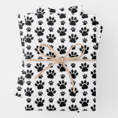 Muster, Hundeschrauben, Paw Prints, Schwarz und We Geschenkpapier Set (Beispiel)