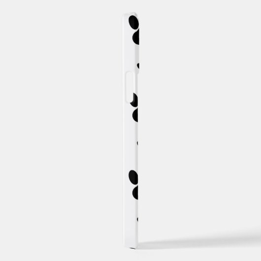 Muster, Hundeschrauben, Paw Prints, Schwarz und We iPhone Hülle (Rechte Seite)