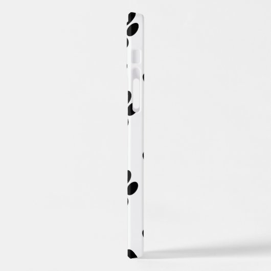 Muster, Hundeschrauben, Paw Prints, Schwarz und We iPhone Hülle (Linke Seite)