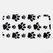 Muster, Hundeschrauben, Paw Prints, Schwarz und We iPhone Hülle (Rückseite (Horizontal))