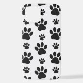 Muster, Hundeschrauben, Paw Prints, Schwarz und We iPhone Hülle (Rückseite)