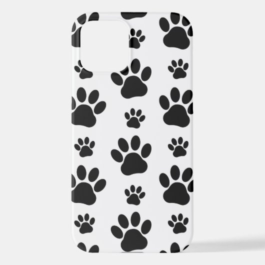 Muster, Hundeschrauben, Paw Prints, Schwarz und We iPhone Hülle (Rückseite)