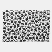 Muster, Hundeschrauben, Paw Prints, Schwarz und We Küchentuch (Horizontal)