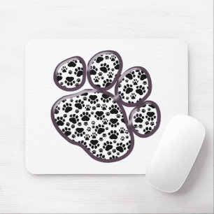 Muster, Hundeschrauben, Paw Prints, Schwarz und We Mousepad