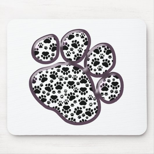 Muster, Hundeschrauben, Paw Prints, Schwarz und We Mousepad (Vorne)