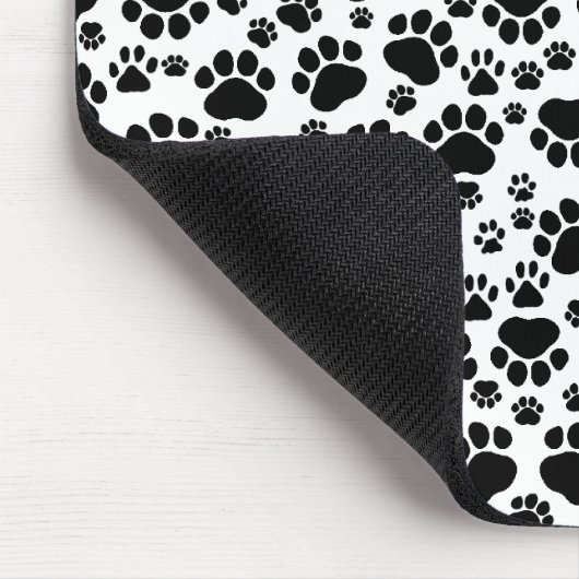 Muster, Hundeschrauben, Paw Prints, Schwarz und We Mousepad (Ecke)