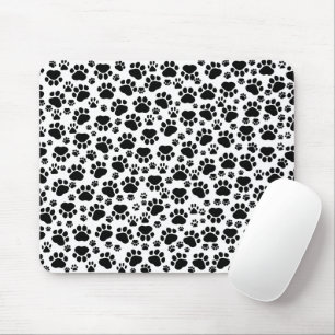 Muster, Hundeschrauben, Paw Prints, Schwarz und We Mousepad