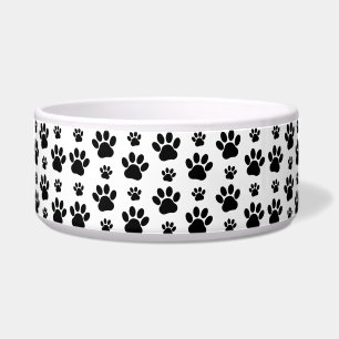 Muster, Hundeschrauben, Paw Prints, Schwarz und We Napf