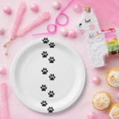 Muster, Hundeschrauben, Paw Prints, Schwarz und We Pappteller (Party)
