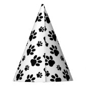 Muster, Hundeschrauben, Paw Prints, Schwarz und We Partyhütchen (Rückseite)