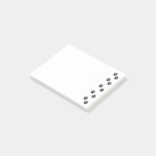 Muster, Hundeschrauben, Paw Prints, Schwarz und We Post-it Klebezettel (angewinkelt)