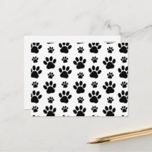 Muster, Hundeschrauben, Paw Prints, Schwarz und We