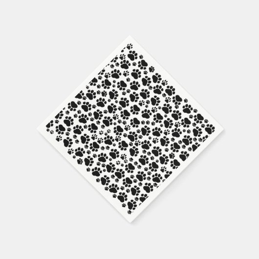 Muster, Hundeschrauben, Paw Prints, Schwarz und We Serviette (Ecke)
