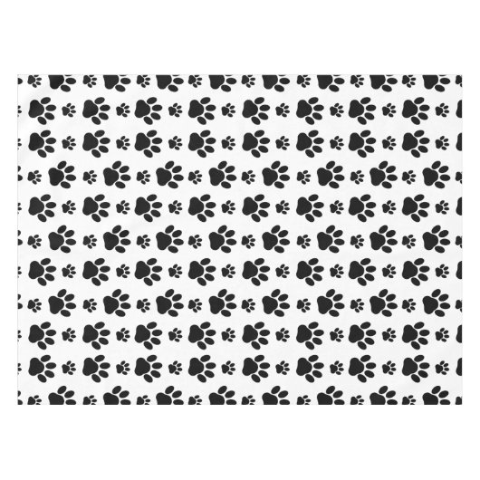 Muster, Hundeschrauben, Paw Prints, Schwarz und We Tischdecke (Vorderseite (Horizontal))
