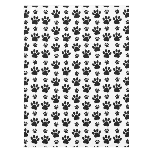 Muster, Hundeschrauben, Paw Prints, Schwarz und We Tischdecke (Vorderseite)