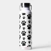 Muster, Hundeschrauben, Paw Prints, Schwarz und We Trinkflasche (Vorne)