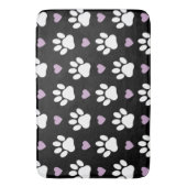 Muster, Hundeschrauben, weiße Pfoten, Lilakherzen Badematte (Vorderseite Vertikal)