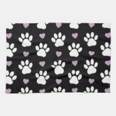 Muster, Hundeschrauben, weiße Pfoten, Lilakherzen Geschirrtuch (Horizontal)