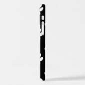 Muster, Hundeschrauben, weiße Pfoten, Lilakherzen iPhone Hülle (Linke Seite)