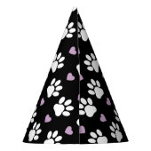 Muster, Hundeschrauben, weiße Pfoten, Lilakherzen Partyhütchen (Rückseite)