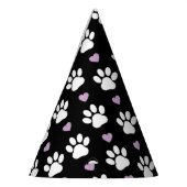 Muster, Hundeschrauben, weiße Pfoten, Lilakherzen Partyhütchen (Links)