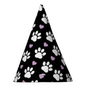Muster, Hundeschrauben, weiße Pfoten, Lilakherzen Partyhütchen (Rechts)