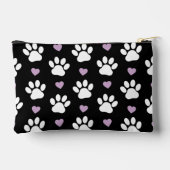 Muster, Hundeschrauben, weiße Pfoten, Lilakherzen Zubehörtasche (Rückseite)