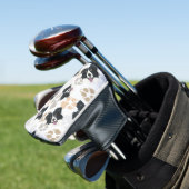 Muster-Hundetatzen-Border-Collie Golf Headcover (In Situ)