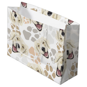 Muster-Hundetatzen-golden retriever Große Geschenktüte