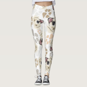Muster-Hundetatzen-golden retriever Leggings