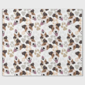 Muster-Hundetatzen-Jack-Russell-Terrier Geschenkpapier (Flach)