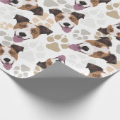 Muster-Hundetatzen-Jack-Russell-Terrier Geschenkpapier (Ecke)